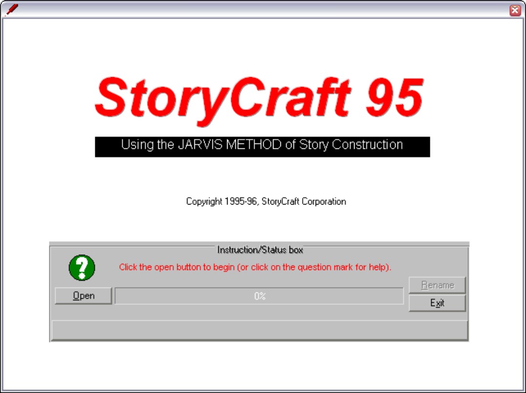 Figure 10-20: Before you can use this program to create a story, you must choose a file first.